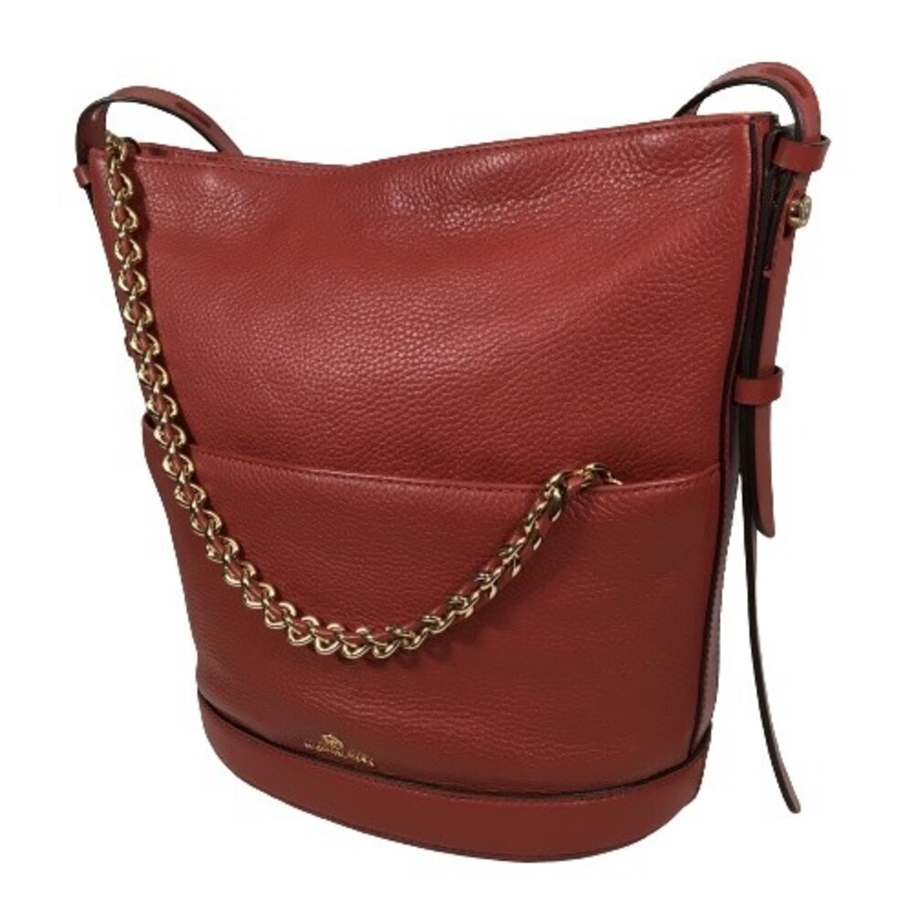 Michael Kors Reese Red Terracotta Pebbled Leather Hobo Shoulder Bag MRP $358 - Picture 2 of 16